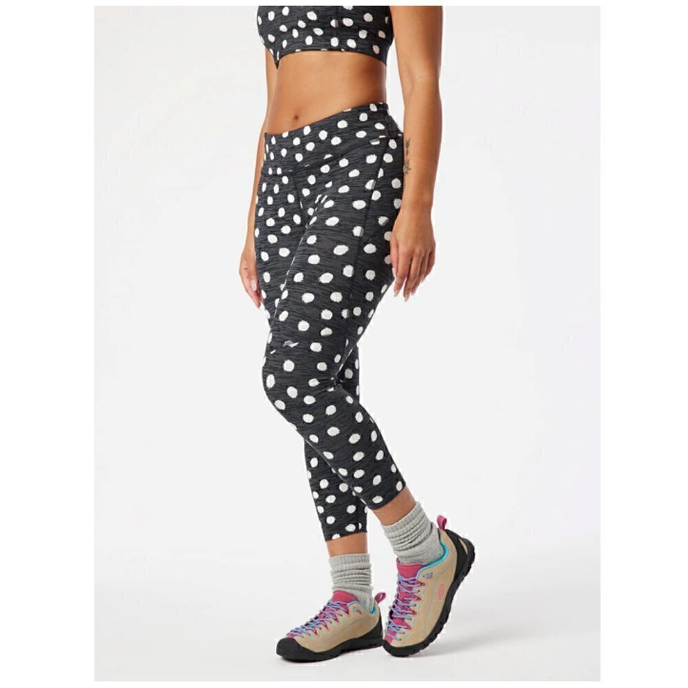 Outdoor Voices TechSweat 3/4 Lightweight Leggings Black Polka Dot Size XS NWT